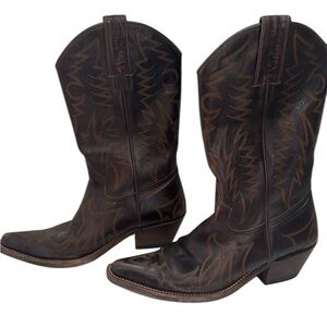 COWBOY BOOTS Genuine Leather Authentic Brown